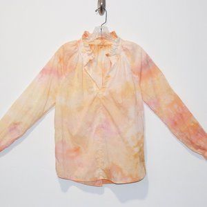 Ice Dyed Gap Blouse, Yellow and Orange
